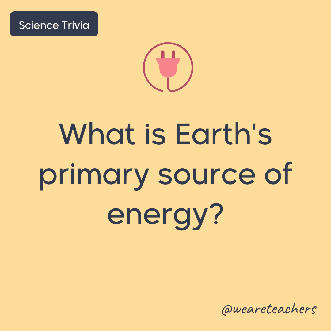 What is Earth's primary source of energy?