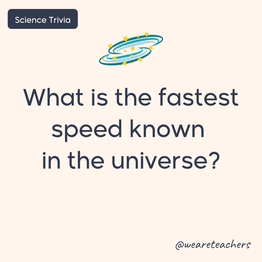 What is the fastest speed known in the universe?- science trivia