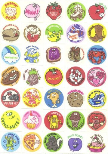 Scratch 'n sniff stickers from the 1990s