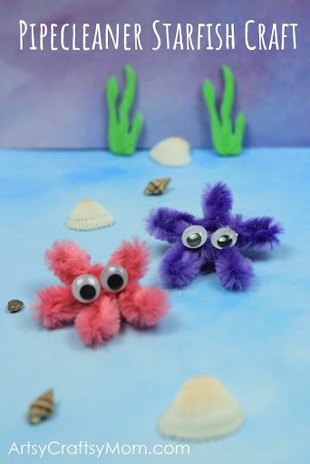 starfish made of pipe cleaners- pipe cleaner crafts