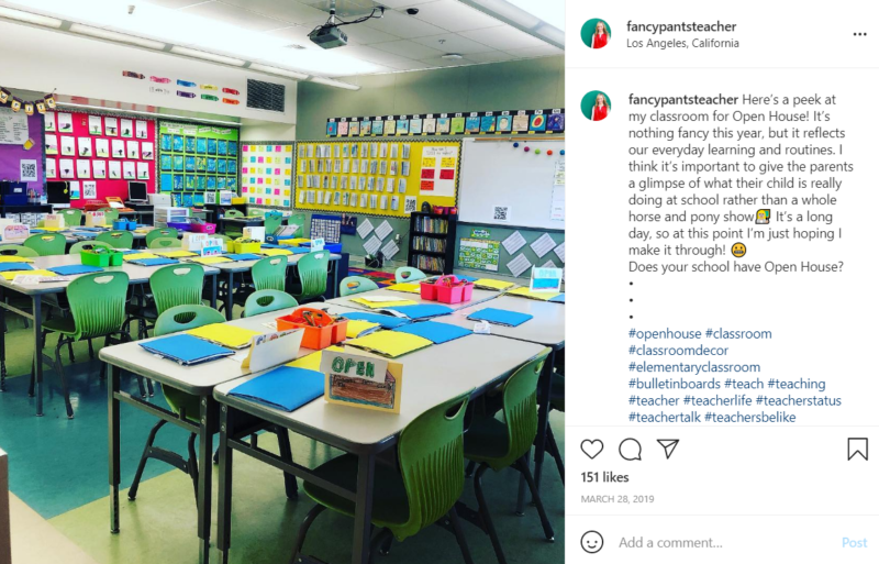 Classroom prepared to welcome students with lots of colorful decorations 