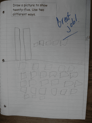 Page from a second grade math journal.
