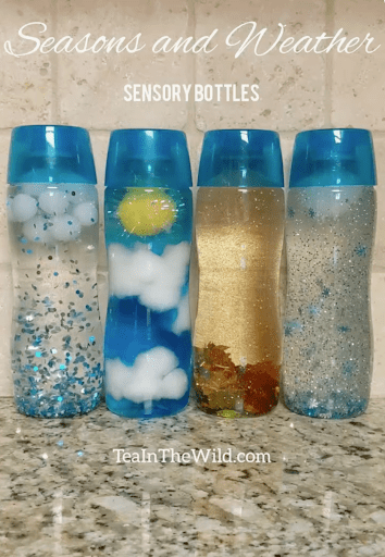 Different examples of sensory bottles- sensory room 