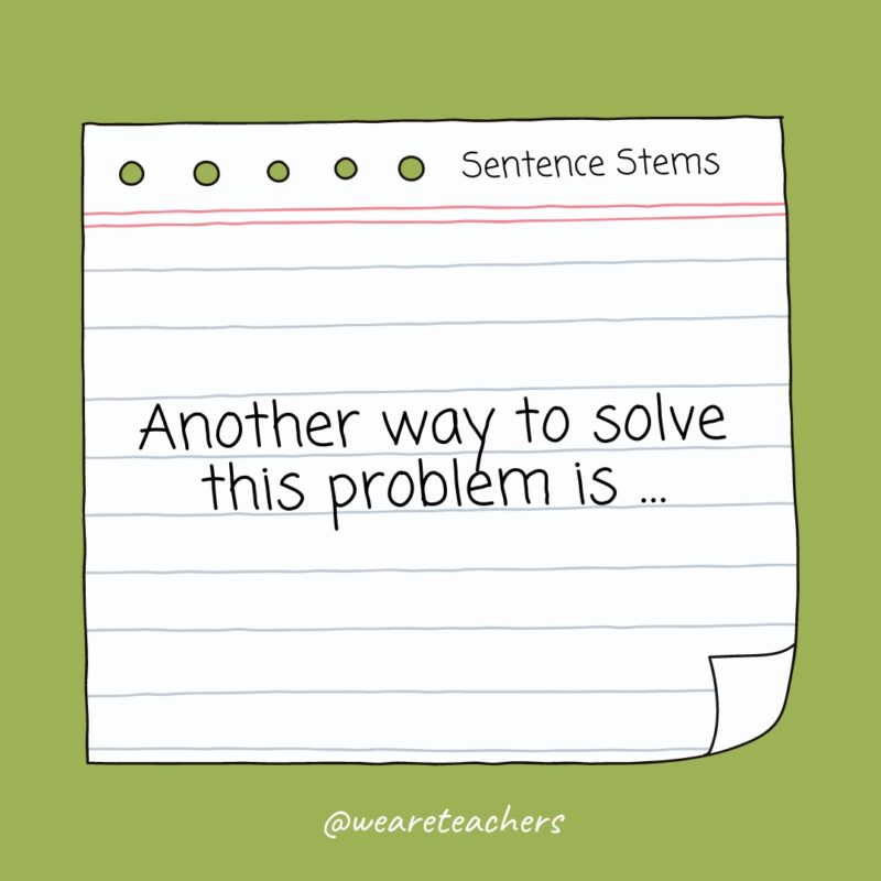 Another way to solve this problem is ...