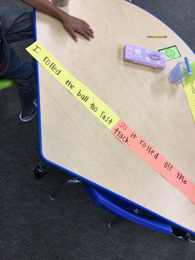 sentence strips with different colors for cause and effect 