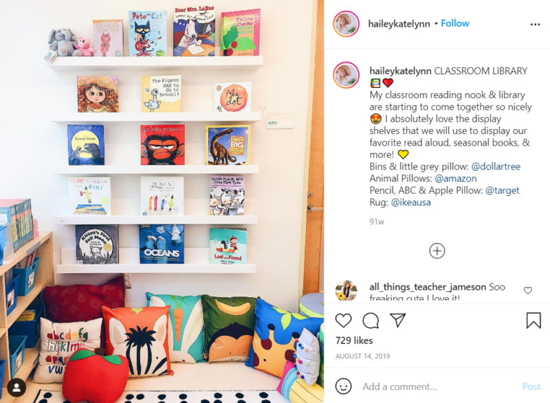 Still of set up your classroom library and feature prominent titles from Instagram