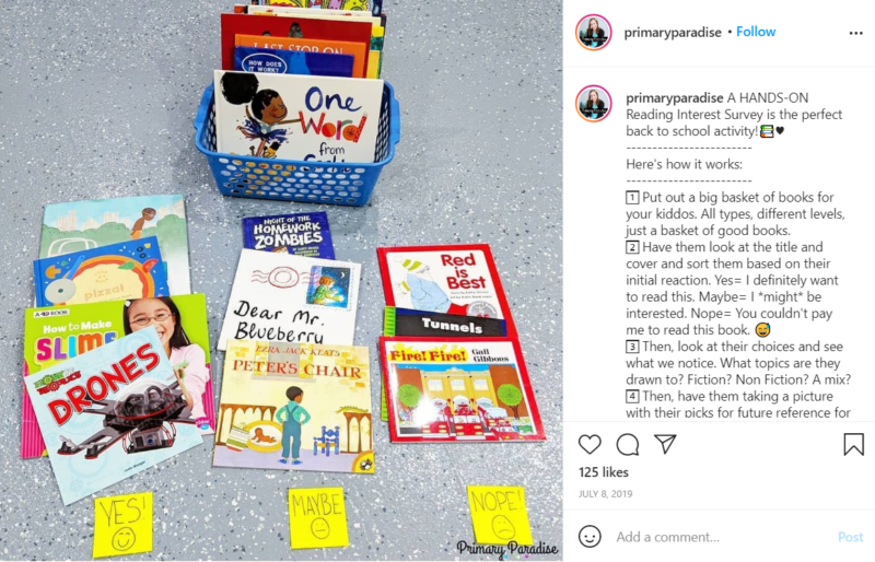 Still of set up your classroom library and let them pick their faves from Instagram