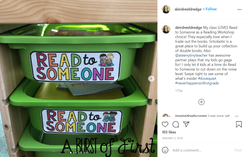 Still of set up your classroom library with areas that support your curriculum from Instagram