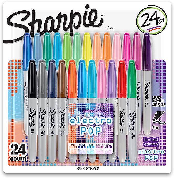 Package of colorful Sharpie Electropop markers.