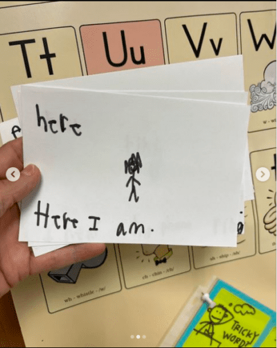 Sight word sentences on flash cards as an example of sight word activities