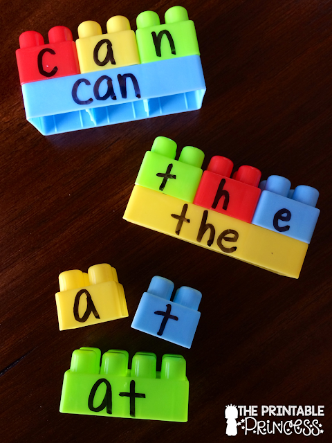 lego bricks with sight words on them 