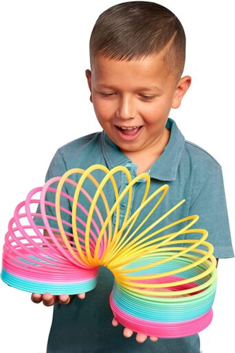 Child with slinky toy