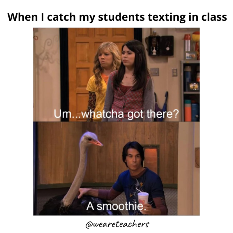 catching students texting meme
