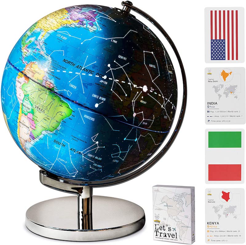 Smart Wallaby Illuminated Educational Kids World Globe Smart Wallaby Illuminated Educational Kids World Globe with card game details