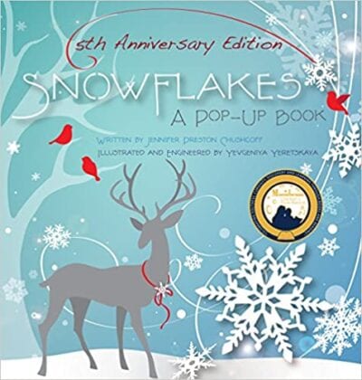 Book cover for Snowflakes: A Pop-Up Book as an example of pop-up books for kids