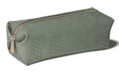 Sonia Kashuk cute pencil pouch with green snakeskin pattern