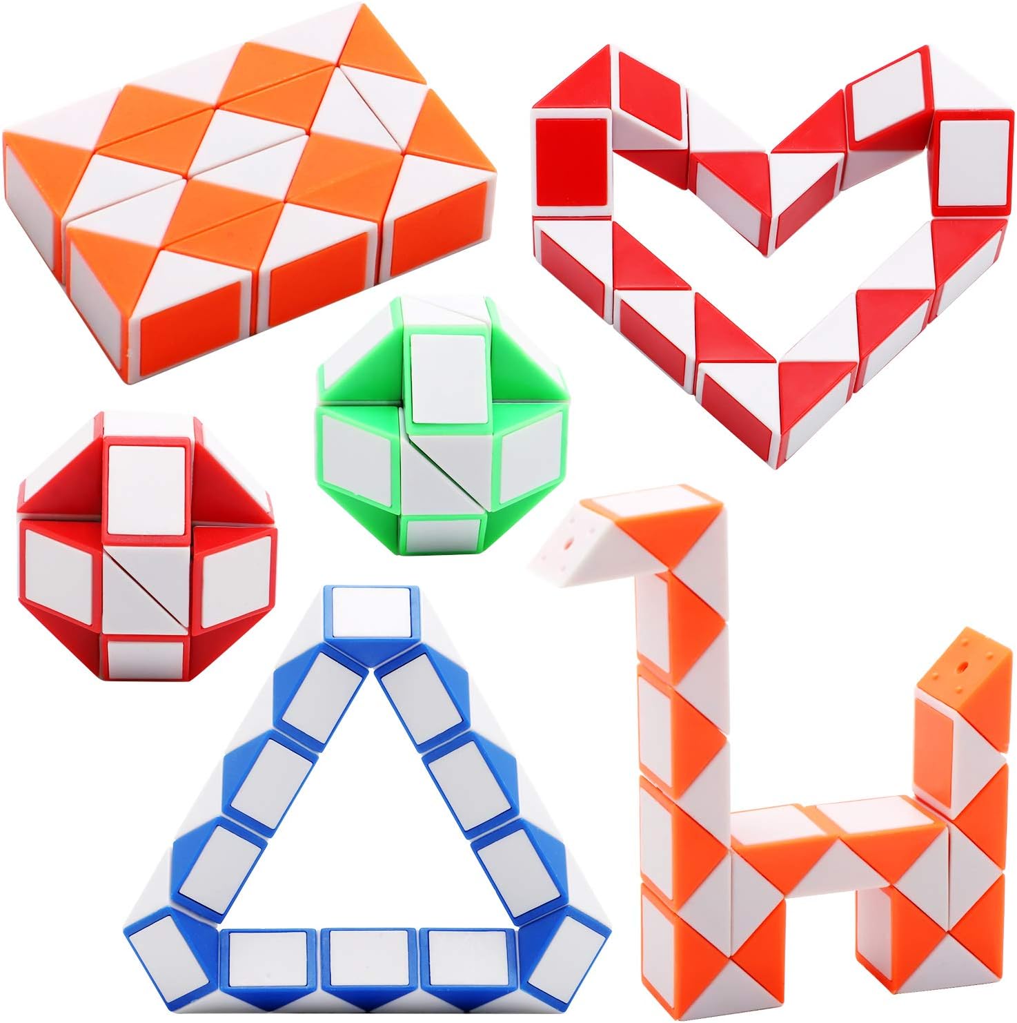 Speed cubes in various shapes.