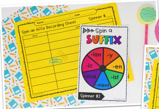 spinner with different suffixes and a recording sheet