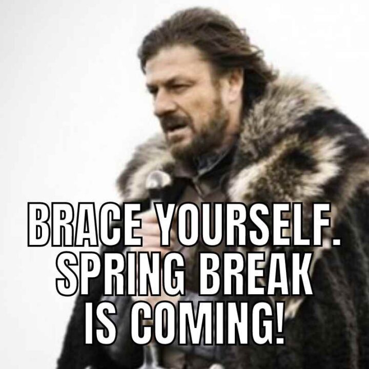 spring break is coming meme
