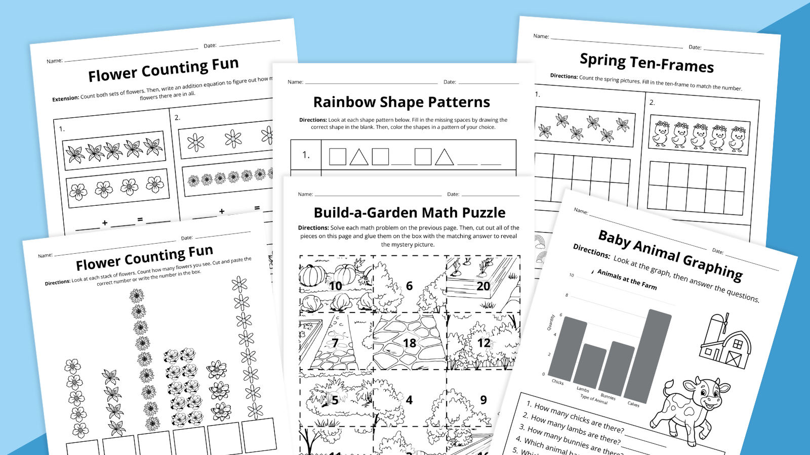 Spring Math Worksheet Bundle (Pre-K to Grade 2) - We Are Teachers