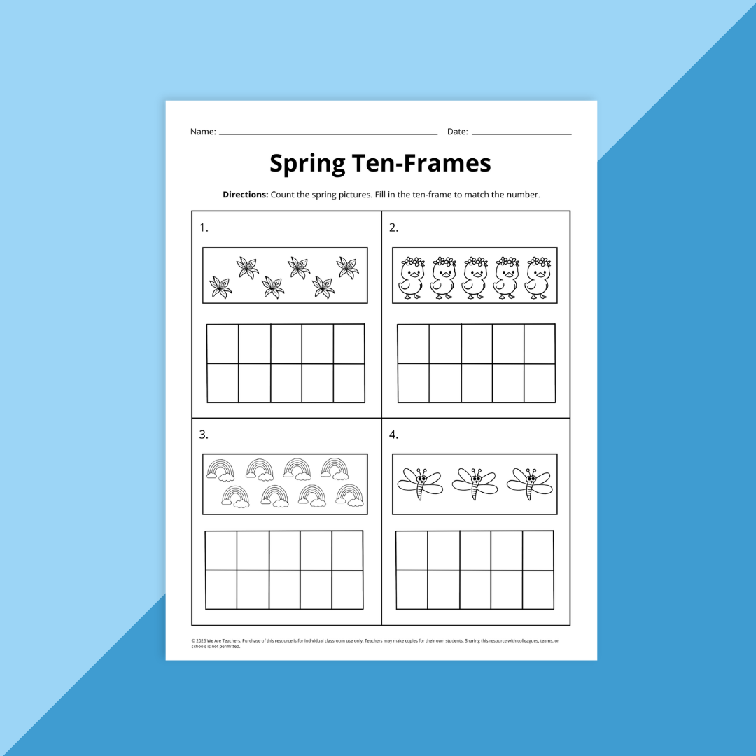 Spring Math Worksheet Bundle (Pre-K to Grade 2) - We Are Teachers