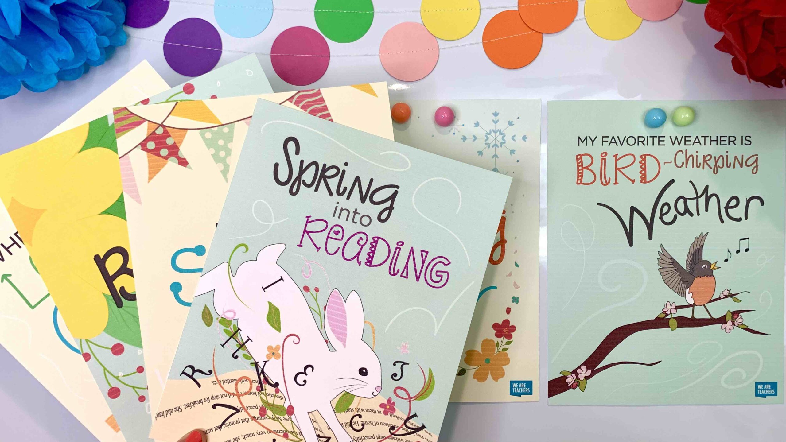  Teacher Created Resources Spring Small Poster Pack : Office  Products