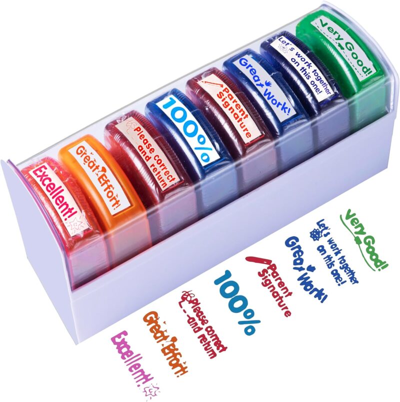 pack of stamps with different affirmations on them like awesome and good job