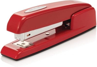 Red stapler.