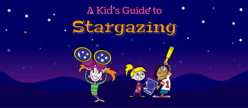 Illustration of students stargazing.