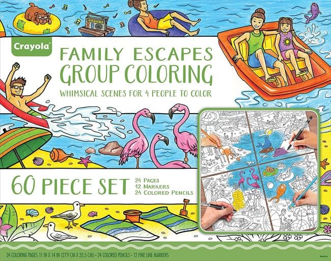 Family Escapes Coloring kit, with multiple pages for families to share (Spring Break Activities)