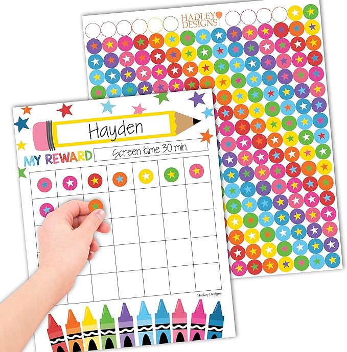sticker chart for an incentive for kids 