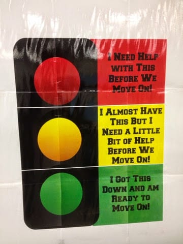 a classroom stop sign chart to help students check for understanding