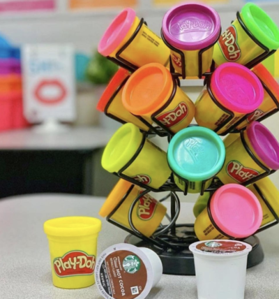 Store playdoh in k-cup holder