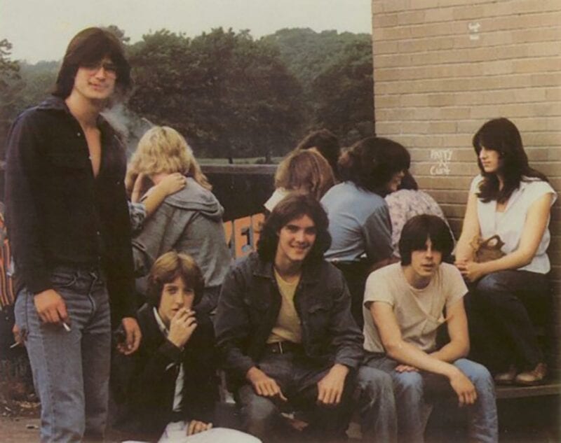 Student smoking area in the 1980's