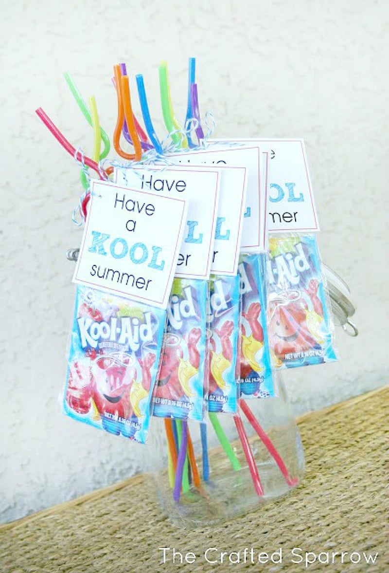 Have a kool summer Kool-Aid pack with straw