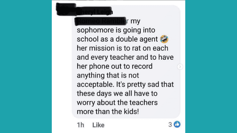 Students recording teachers without permission fb post