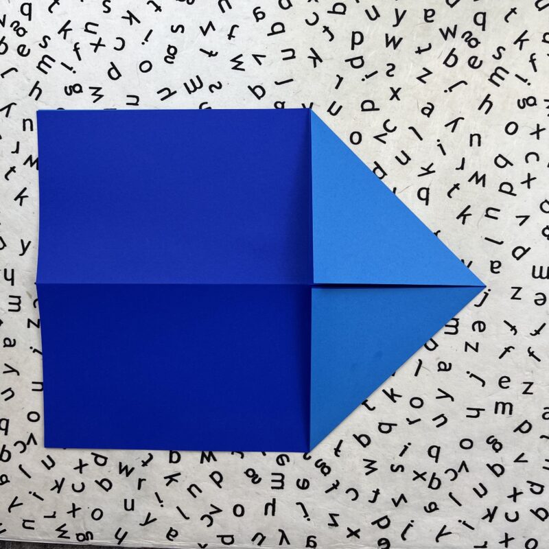 Blue folded paper