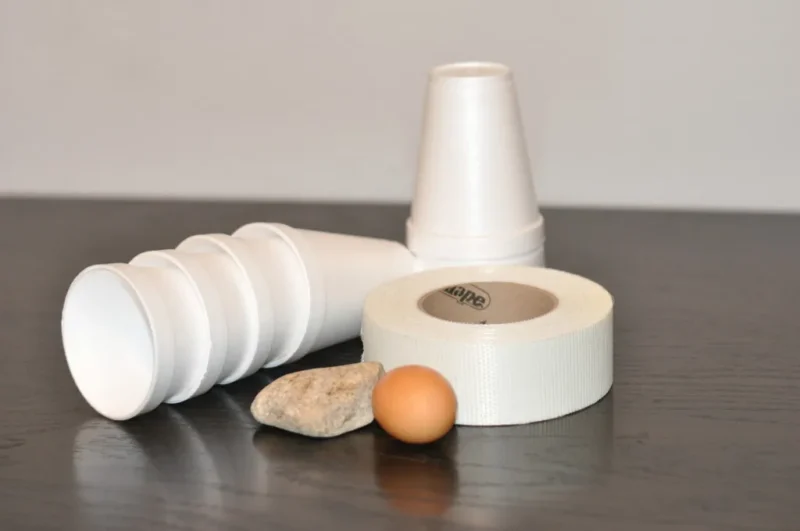 materials for a styrofoam egg drop challenge