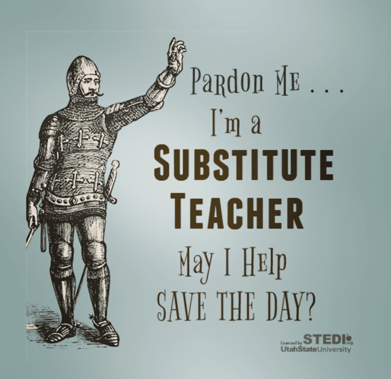 Man in armor being a substitute teaching saving the day