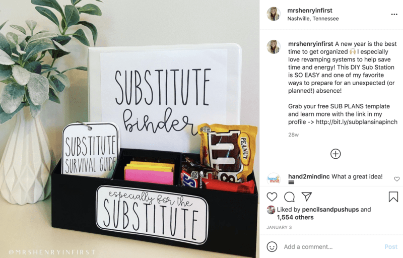 Substitute teacher survival guide set up
