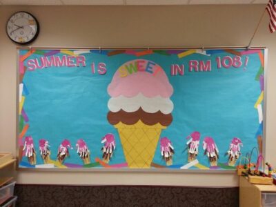 Summer is sweet ice cream scoop bulletin board idea