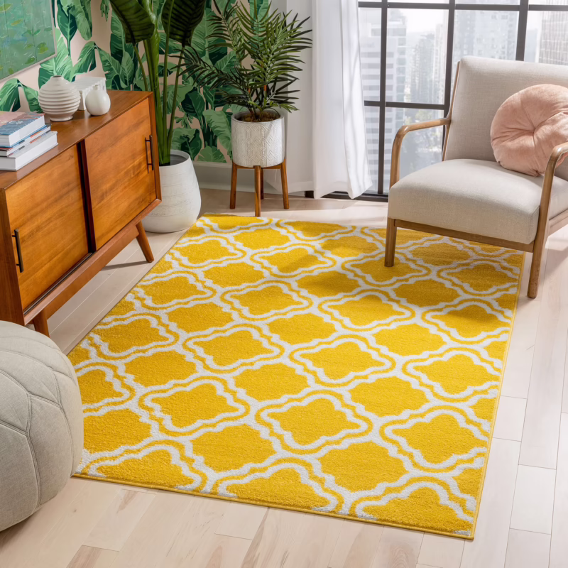 Woven Yellow Area Rug Woven Yellow Area Rug