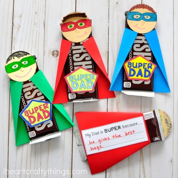 Superheroes are made with Hershey's bars as the bodies. 