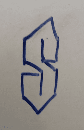 A drawing of "the superman S" popular in the 90s