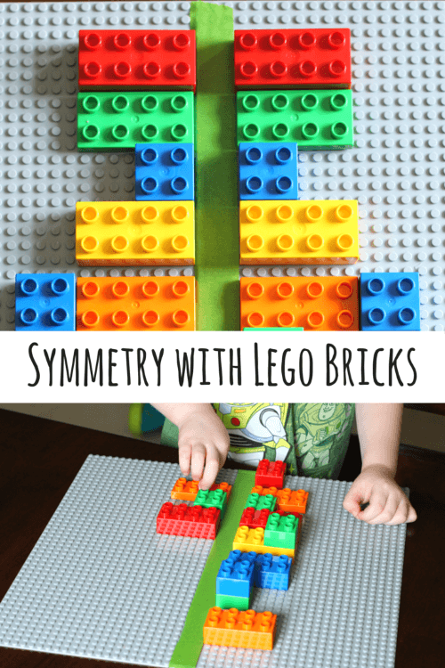 example of symmetry preschool activity with duplo legos
