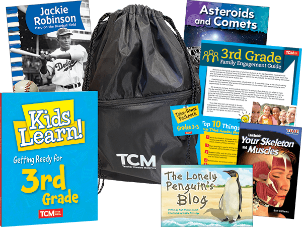a summer learning backpack with books and materials for students