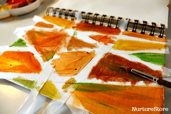 tape resistant fall art for a fall activity 