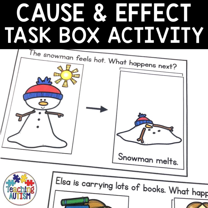 snowman and sun arrow melted snowman for cause and effect lesson plan task box