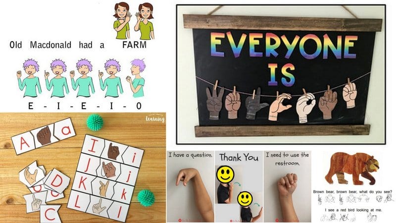 How to Use and Teach Sign Language In Your Classroom Collage