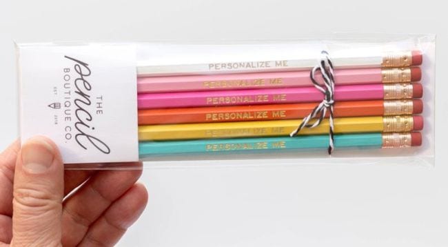 Pack of colorful pencils saying Personalize Me (Teacher Appreciation Gifts)